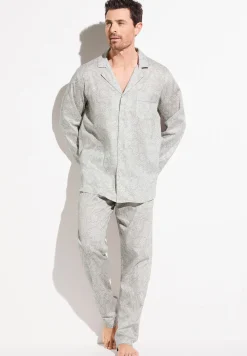 Zimmerli Pyjamas>Cottonsateenprint Paisleysand