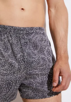 Zimmerli Boxershorts>Cottonsateenprint Paisleydarkblue