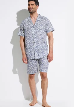 Zimmerli Pyjamas>Cottonvoileprint Yellow-Blue