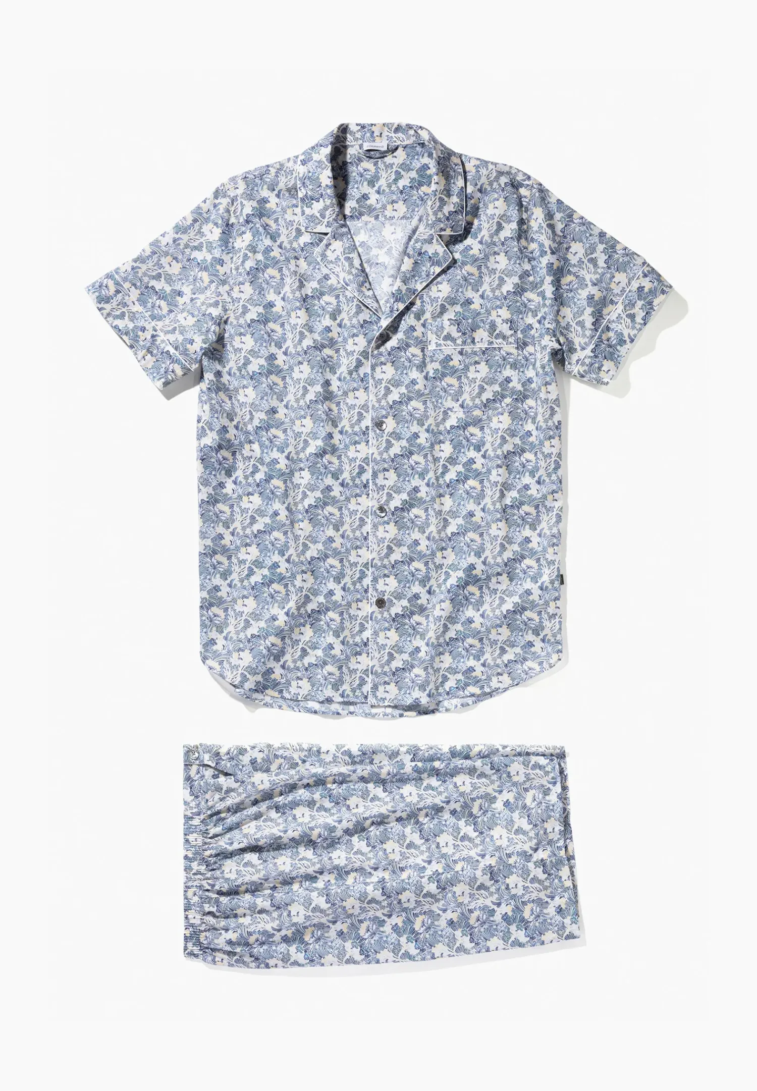 Zimmerli Pyjamas>Cottonvoileprint Yellow-Blue
