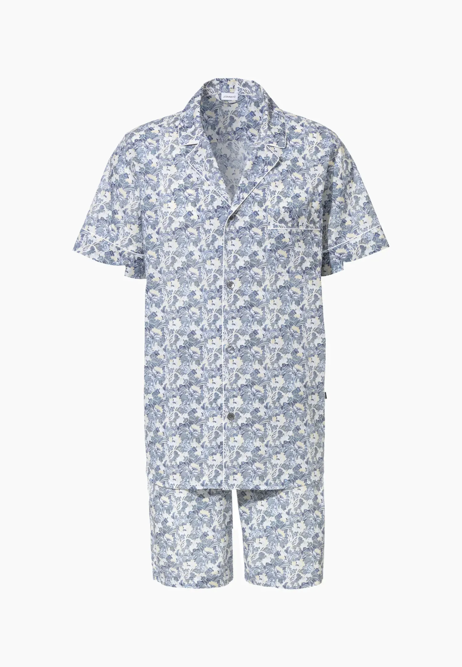 Zimmerli Pyjamas>Cottonvoileprint Yellow-Blue