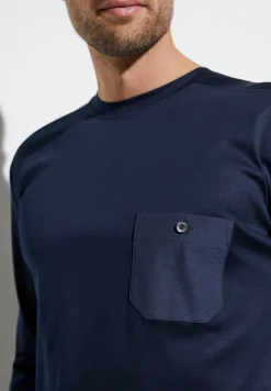 Zimmerli T-Shirts>Modernlounge Shirtlangarm-Midnight