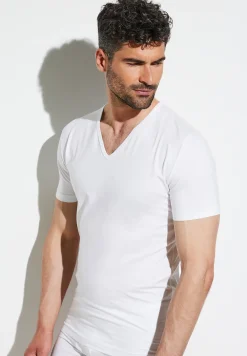 Zimmerli T-Shirts>Purecomfort Shirtkurzarmv-Ausschnitt-White