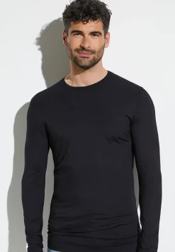Zimmerli T-Shirts>Pureness Shirtlangarm-Black
