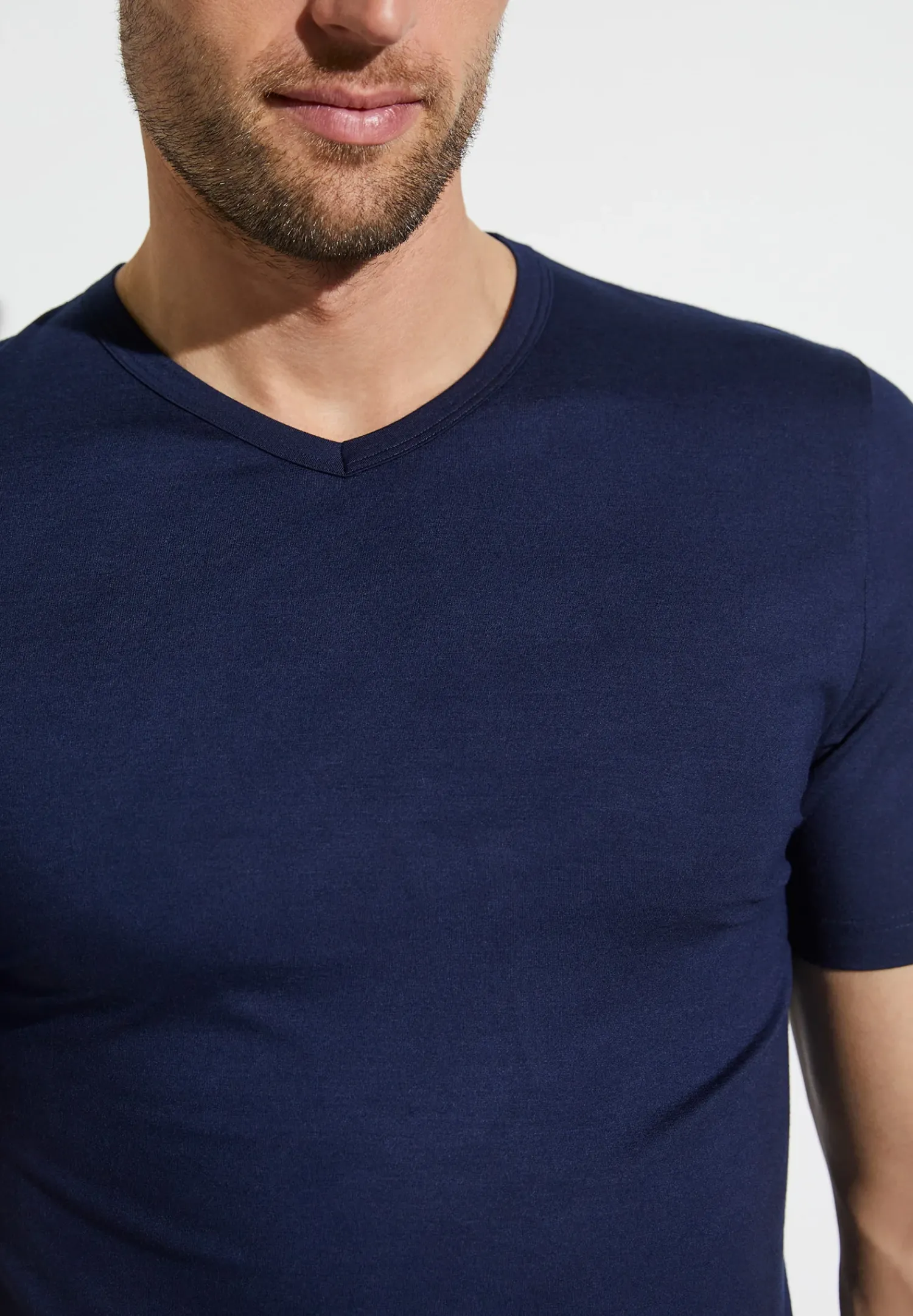 Zimmerli T-Shirts>Pureness Shirtkurzarmv-Ausschnitt-Navy