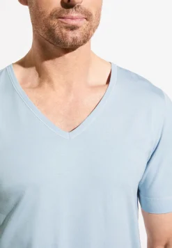 Zimmerli T-Shirts>Pureness Shirtkurzarmv-Ausschnitt-Skyblue