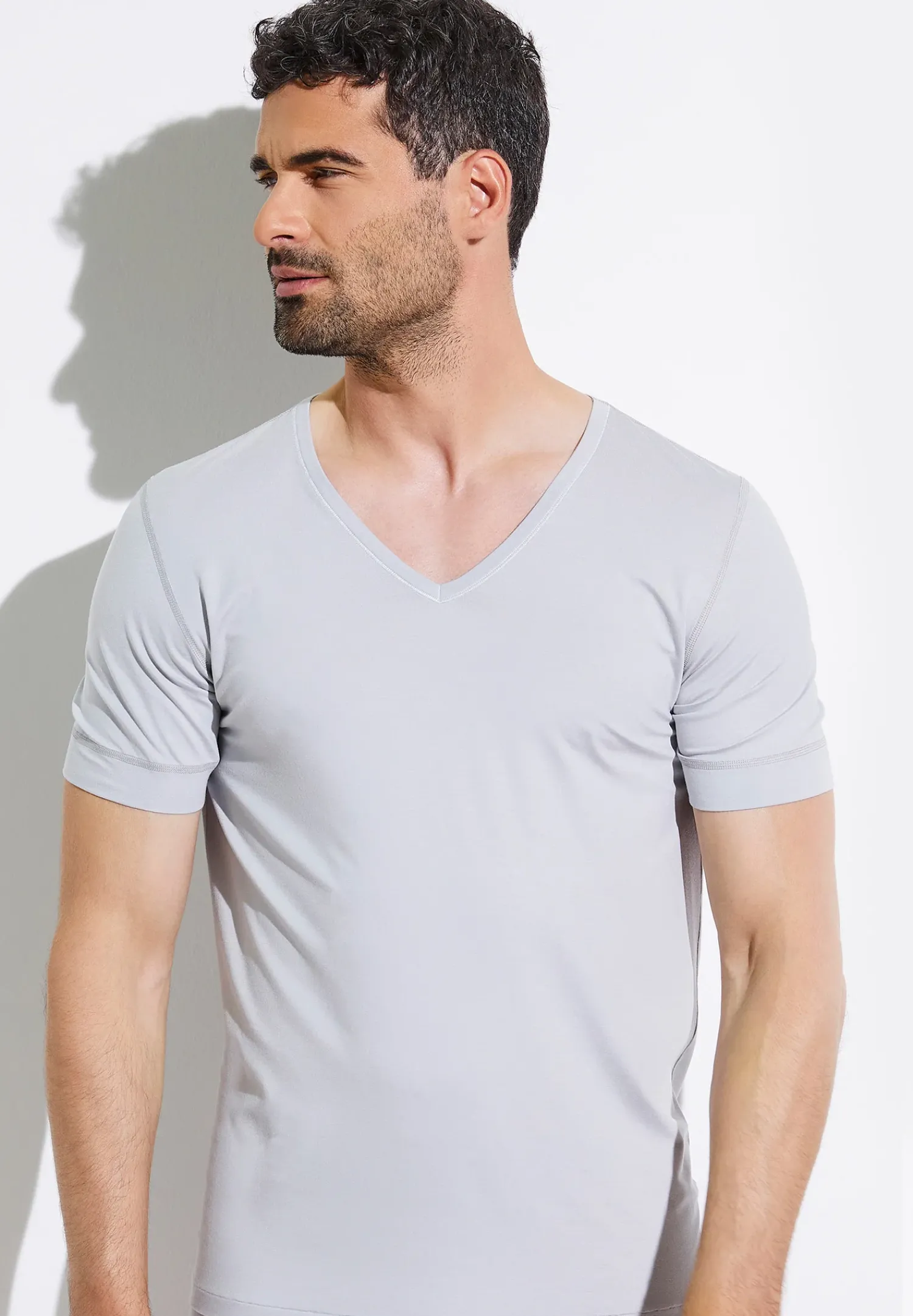 Zimmerli T-Shirts>Pureness Shirtkurzarmv-Ausschnitt-Cloudgrey