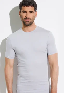 Zimmerli T-Shirts>Pureness Shirtkurzarm-Cloudgrey