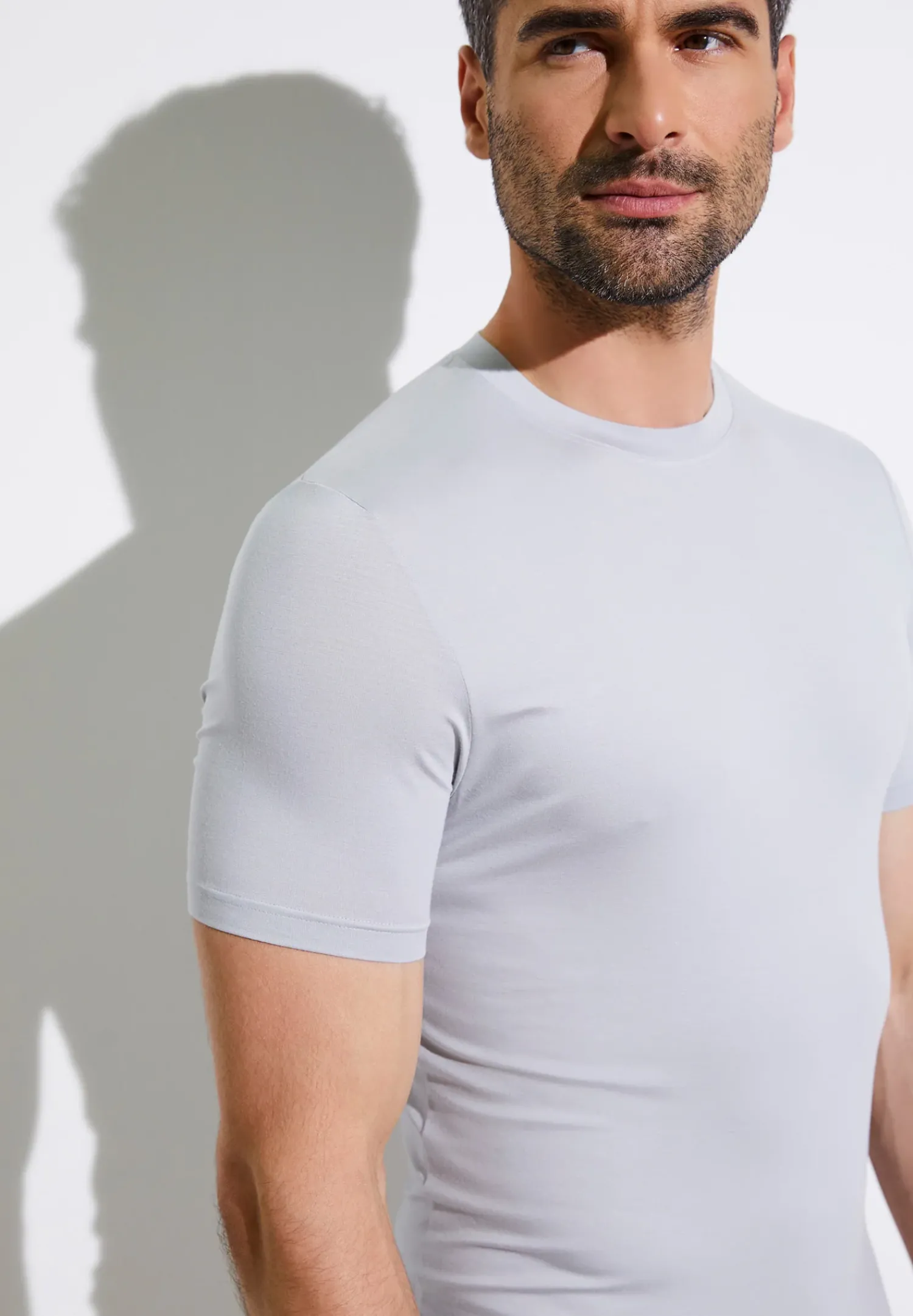 Zimmerli T-Shirts>Pureness Shirtkurzarm-Cloudgrey