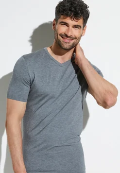 Zimmerli T-Shirts>Pureness Shirtkurzarmv-Ausschnitt-Greymelange