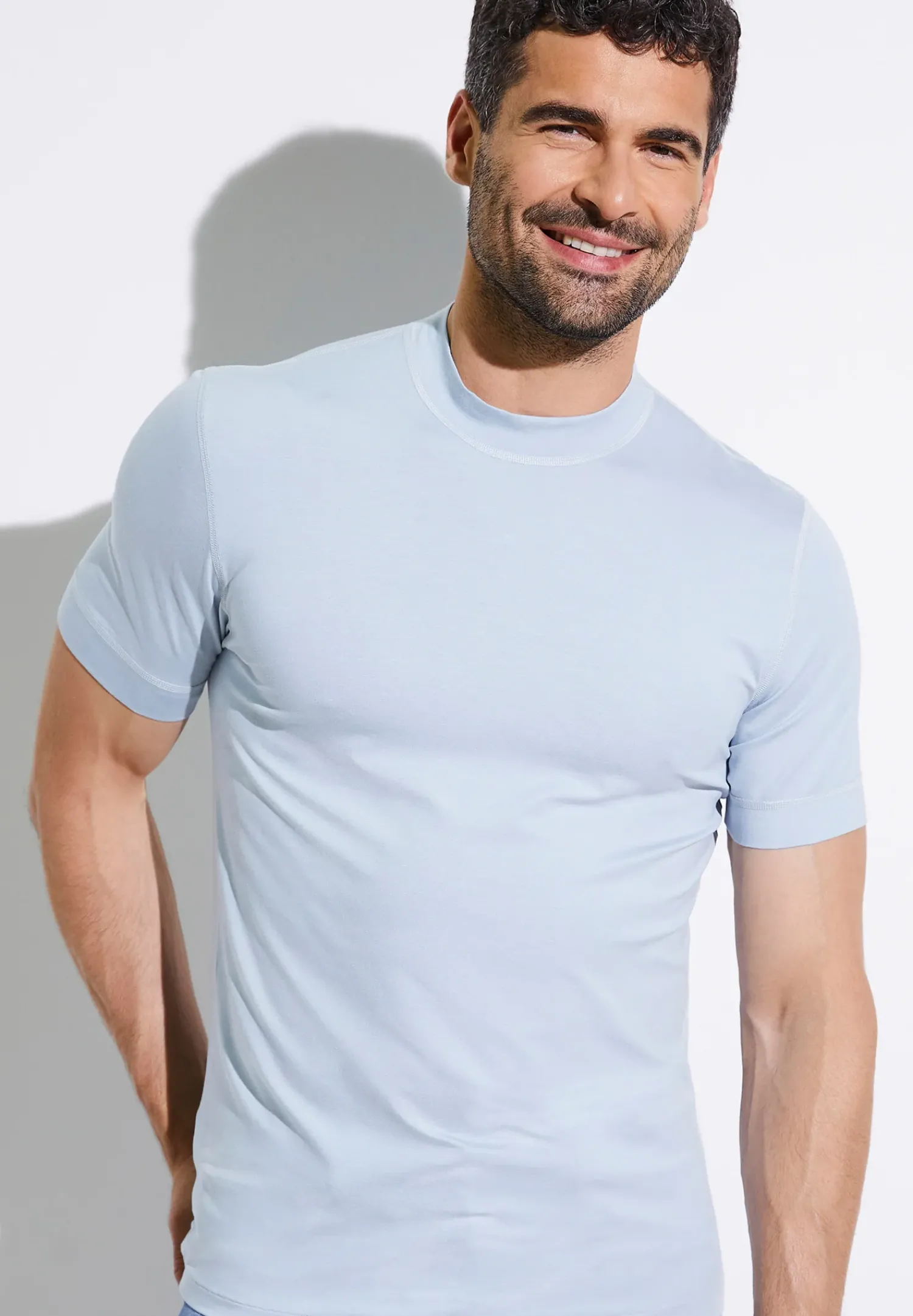 Zimmerli T-Shirts>Pureness Shirtkurzarm-Skyblue