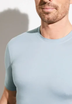Zimmerli T-Shirts>Pureness Shirtkurzarm-Skyblue