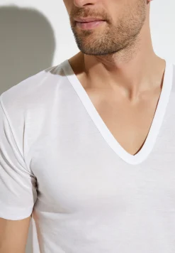 Zimmerli T-Shirts>Royalclassic Shirtkurzarmv-Ausschnitt-White