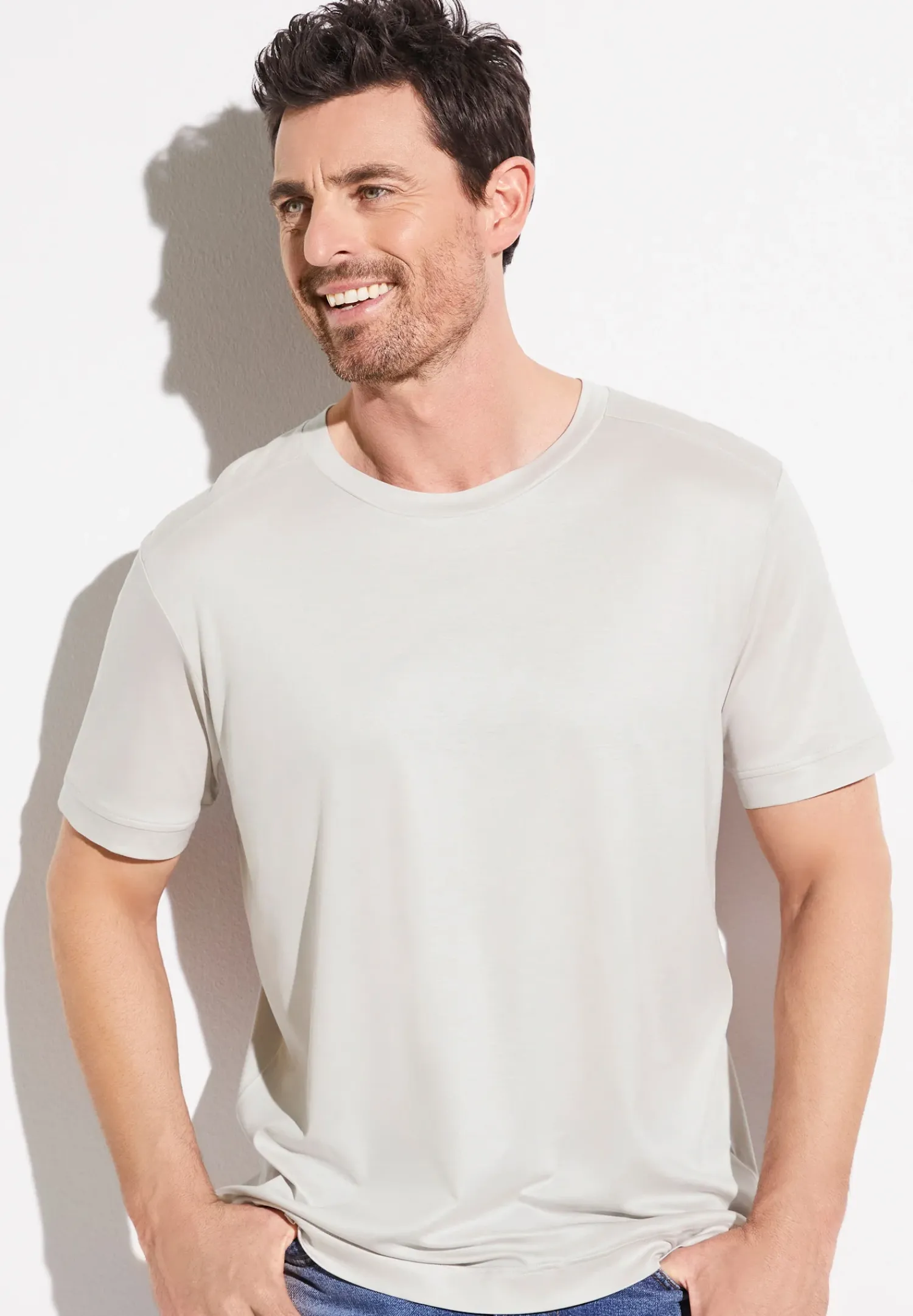 Zimmerli T-Shirts>Sustainableluxury Shirtkurzarm-Lightgrey
